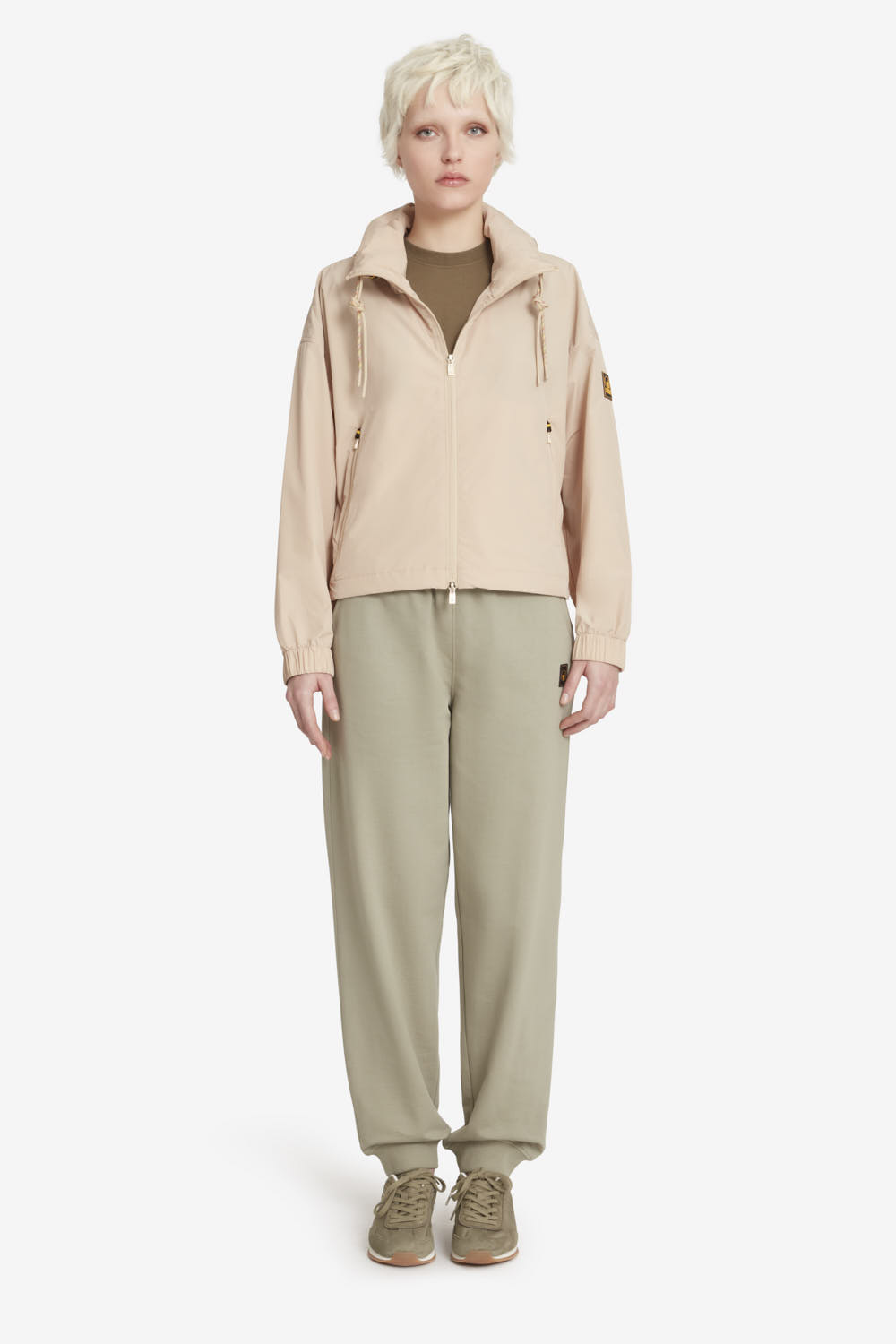 LANA - Giacca corta donna con cappuccio beige