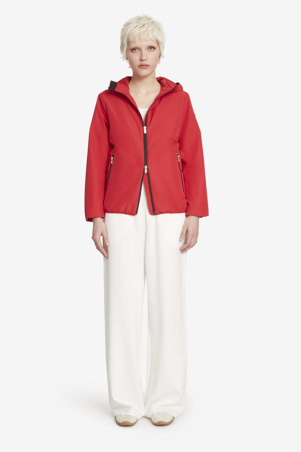 LIANA - Giacca di mezza stagione da donna con cappuccio rossa