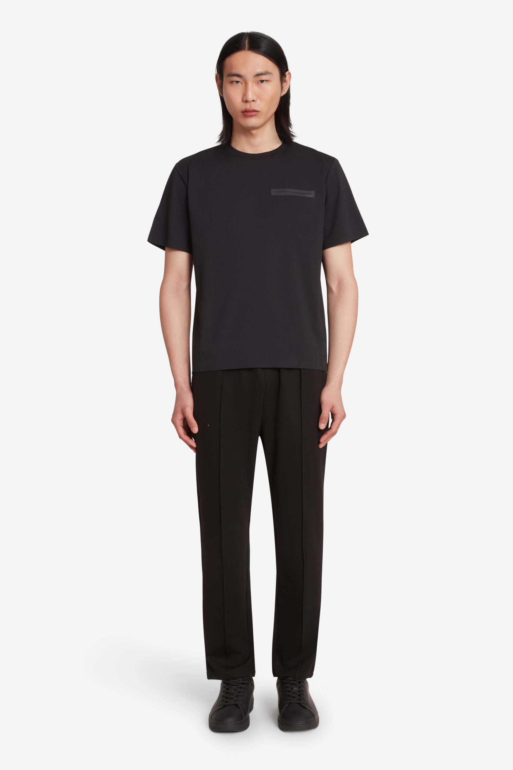 OLIMPO - Pantaloni da uomo in tessuto interlock neri