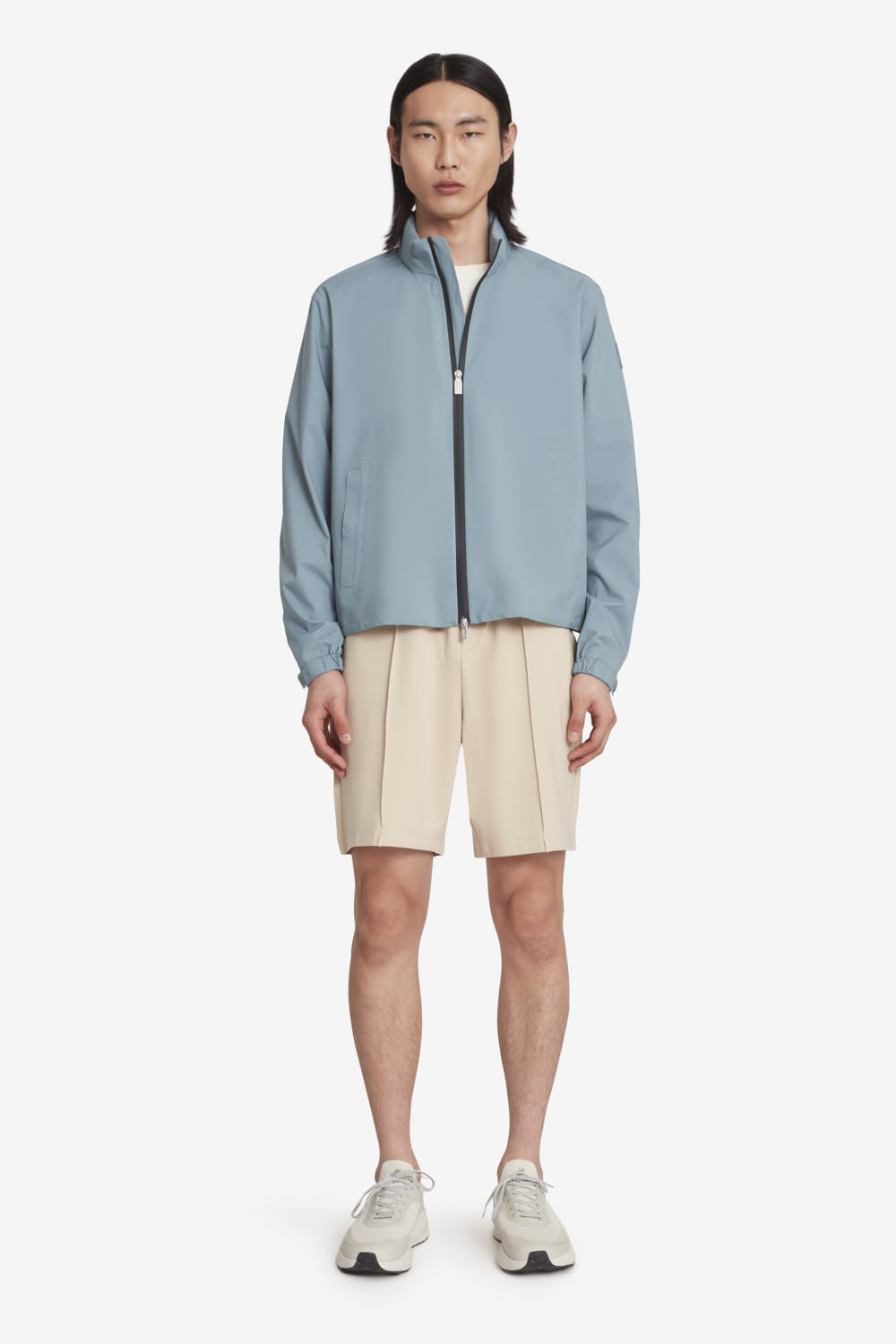 PEAK  - Giacca termonastrata da uomo con cappuccio nascosto azzurra