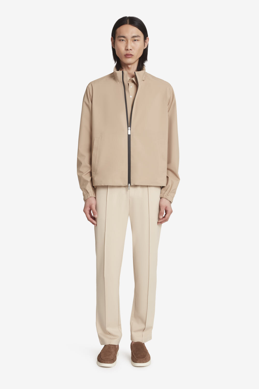 PEAK  - Giacca termonastrata da uomo con cappuccio nascosto beige