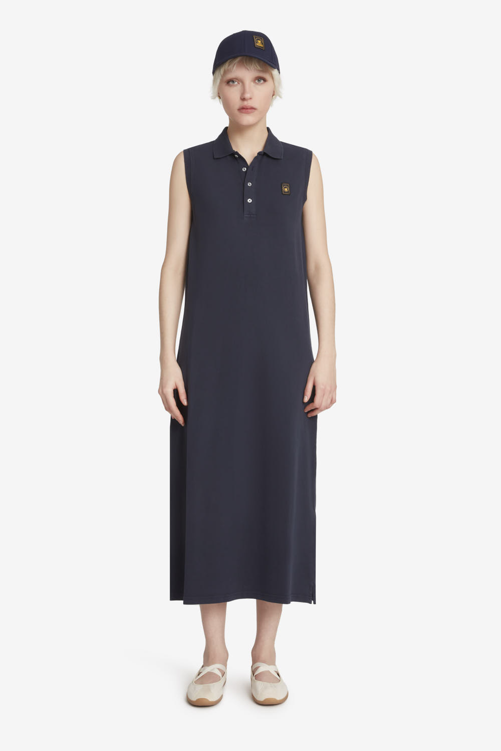 SABI - Abito smanicato in cotone da donna blu scuro