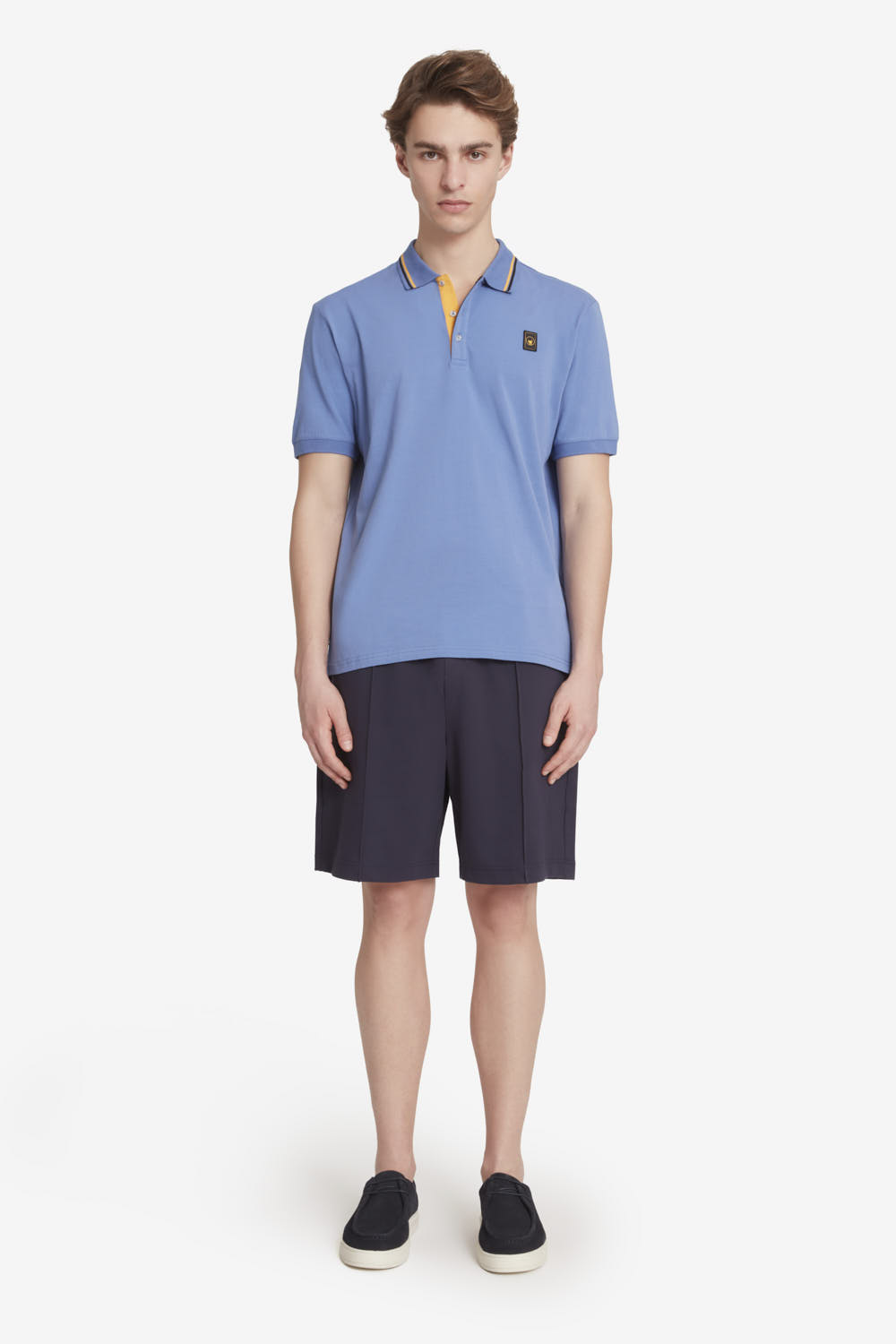 SAXON 4.0 - Camicia polo da uomo 95% cotone blu acceso