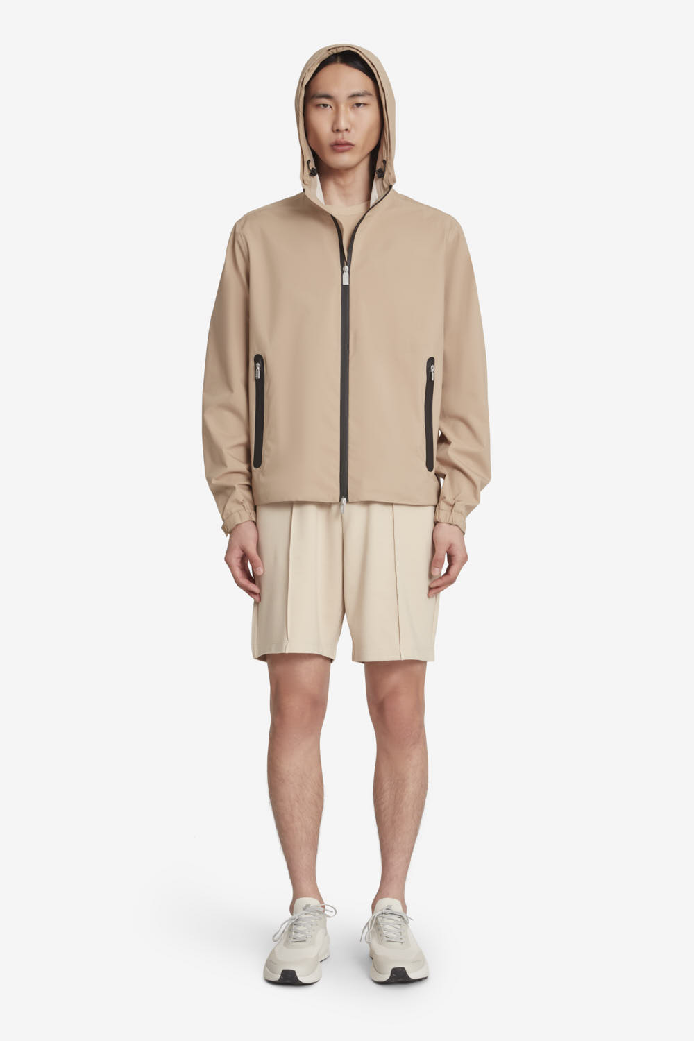 TRIVOR  - Giacca termonastrata da uomo con cappuccio beige