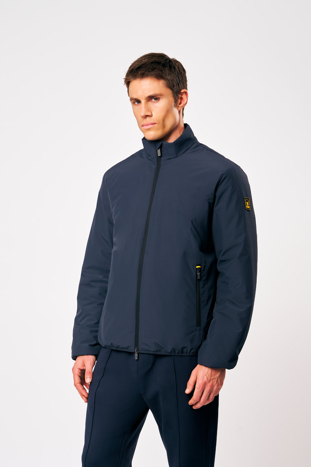Titano - Giacca biker da uomo imbottita blu