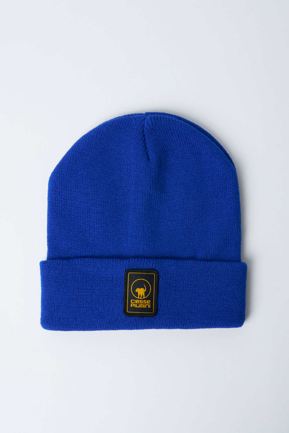 Ezio - Cappello unisex celeste in maglia rasata con risvolto