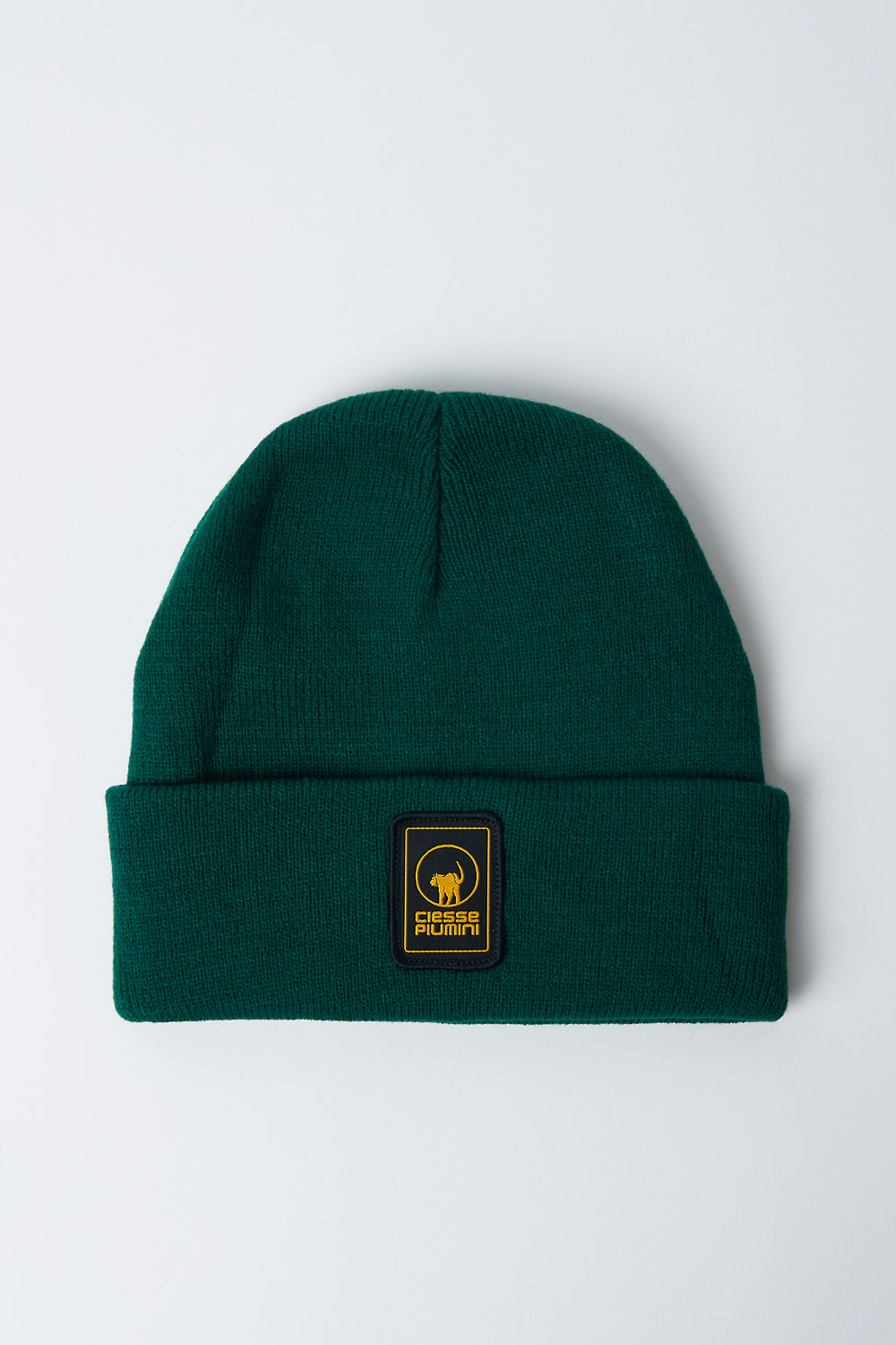 Ezio - Cappello unisex verde in maglia rasata con risvolto