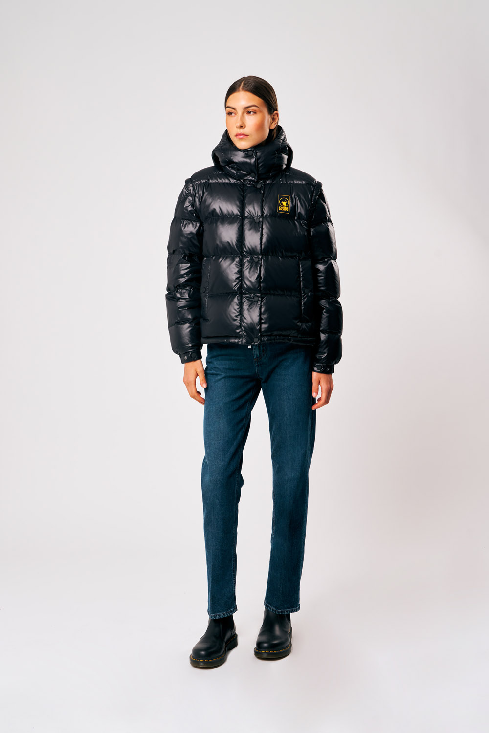 Ginny - Piumino con maniche staccabili da donna nero