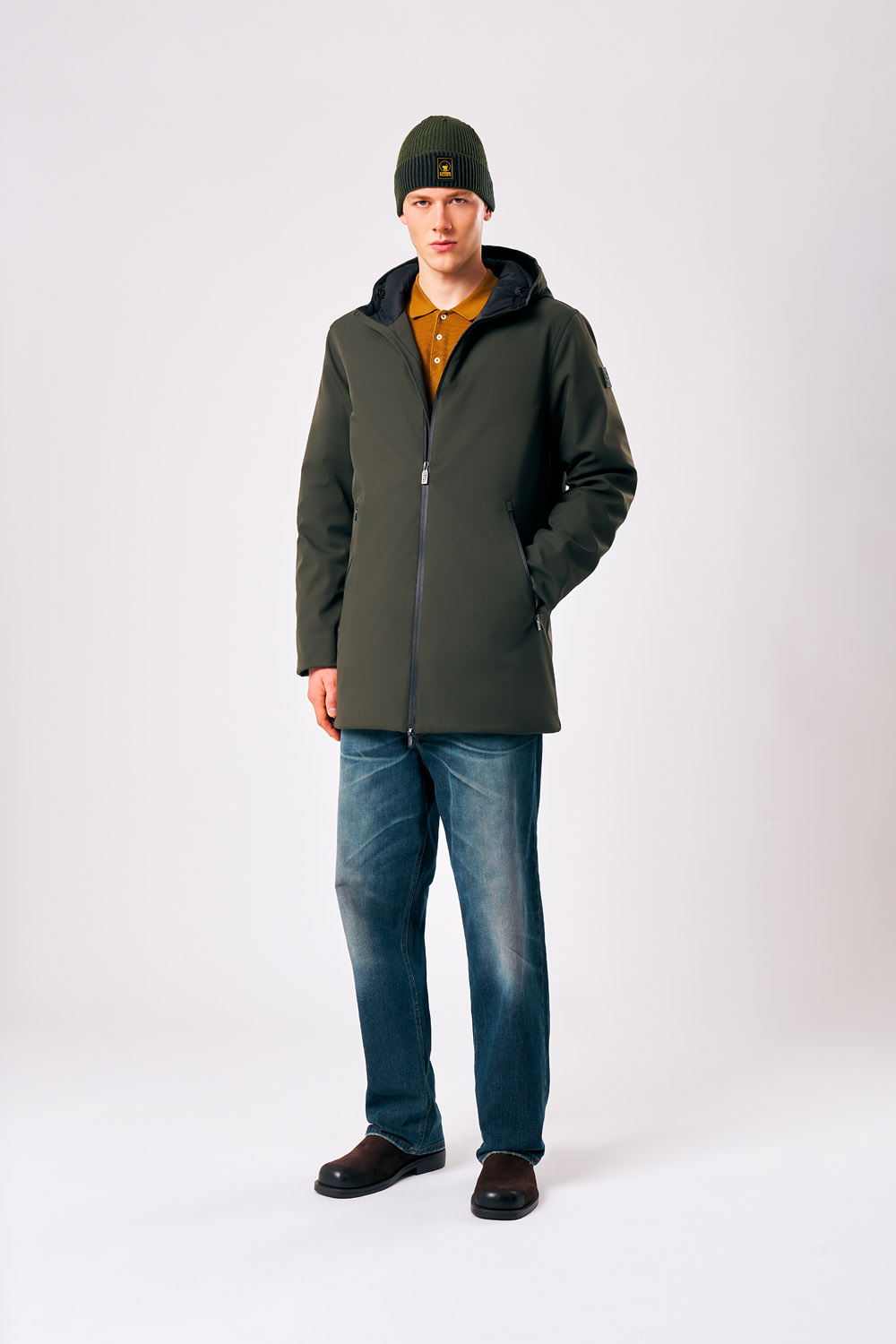 Herdo 3.0 - Giacca lunga con cappuccio da uomo verde