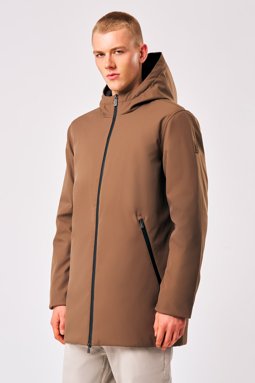 Herdo 3.0 - Giacca lunga con cappuccio da uomo beige