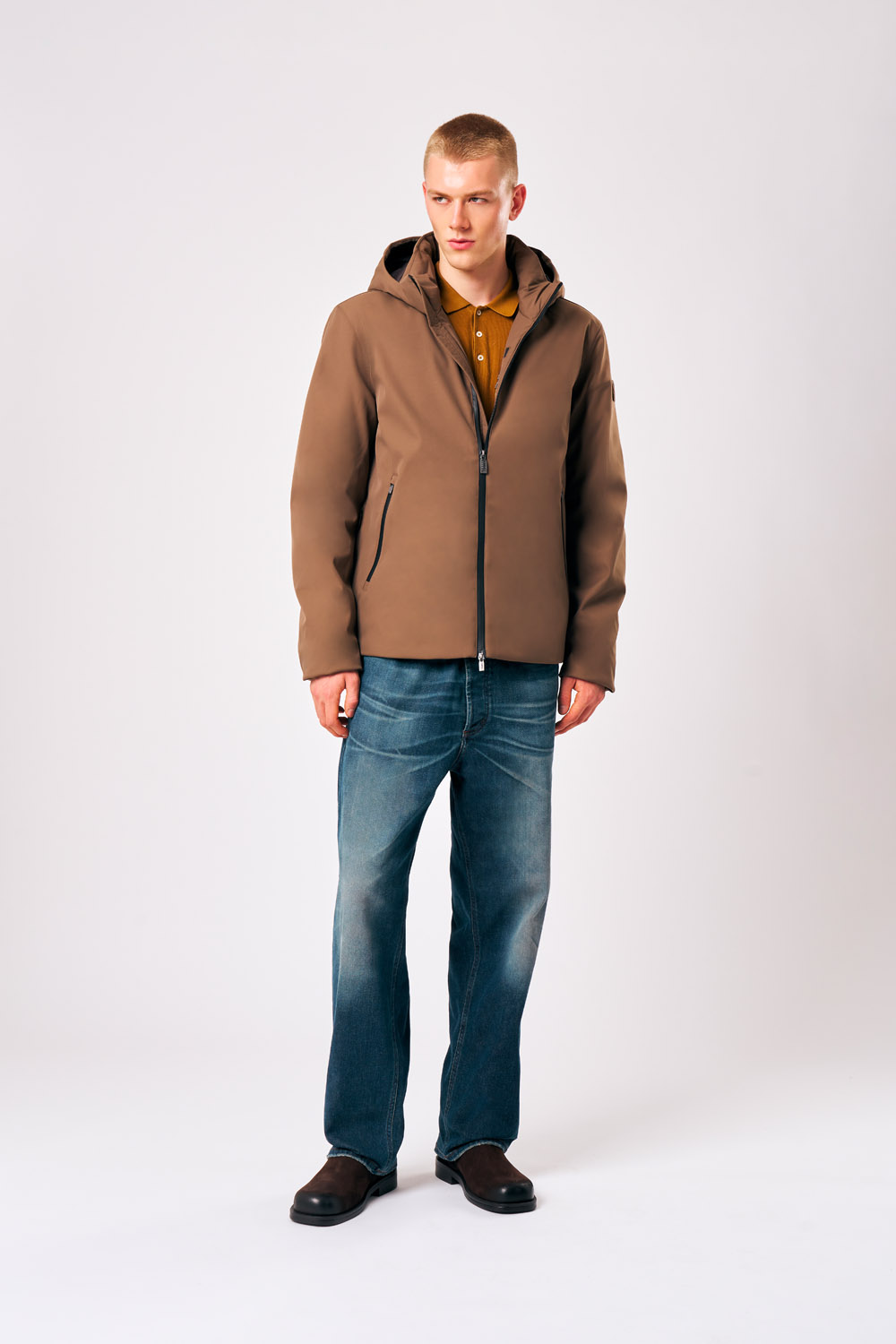 Herring 3.0 - Giacca corta con cappuccio da uomo beige
