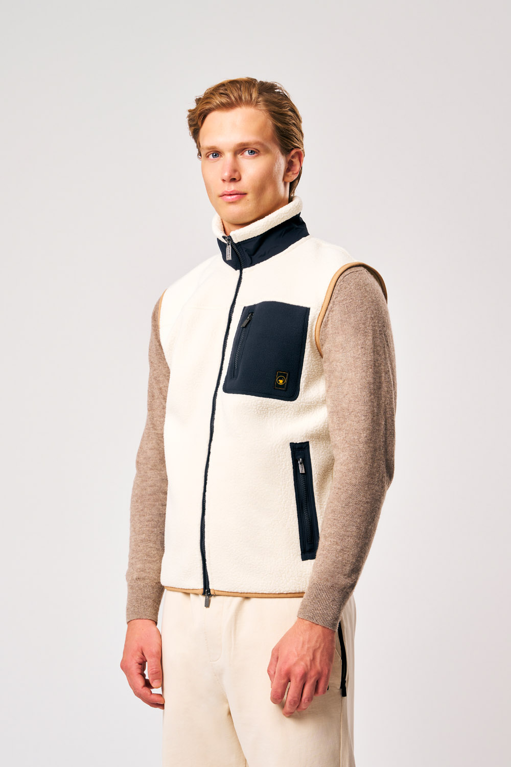 Julio - Gilet Teddy da uomo bianco