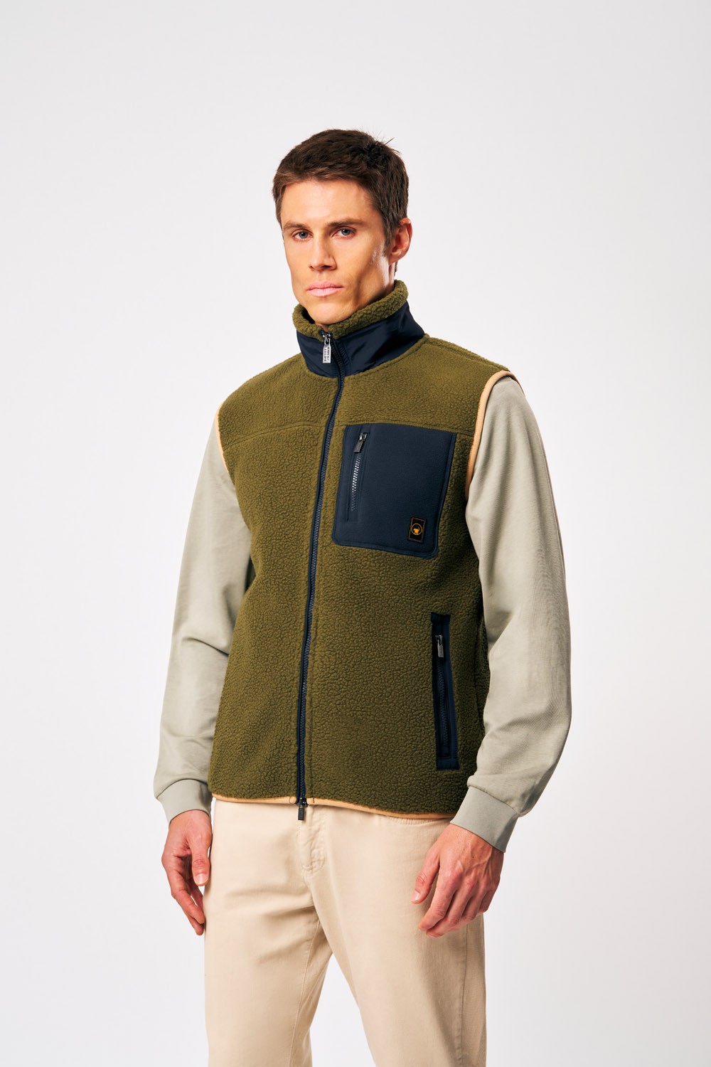 Julio - Gilet Teddy da uomo verde