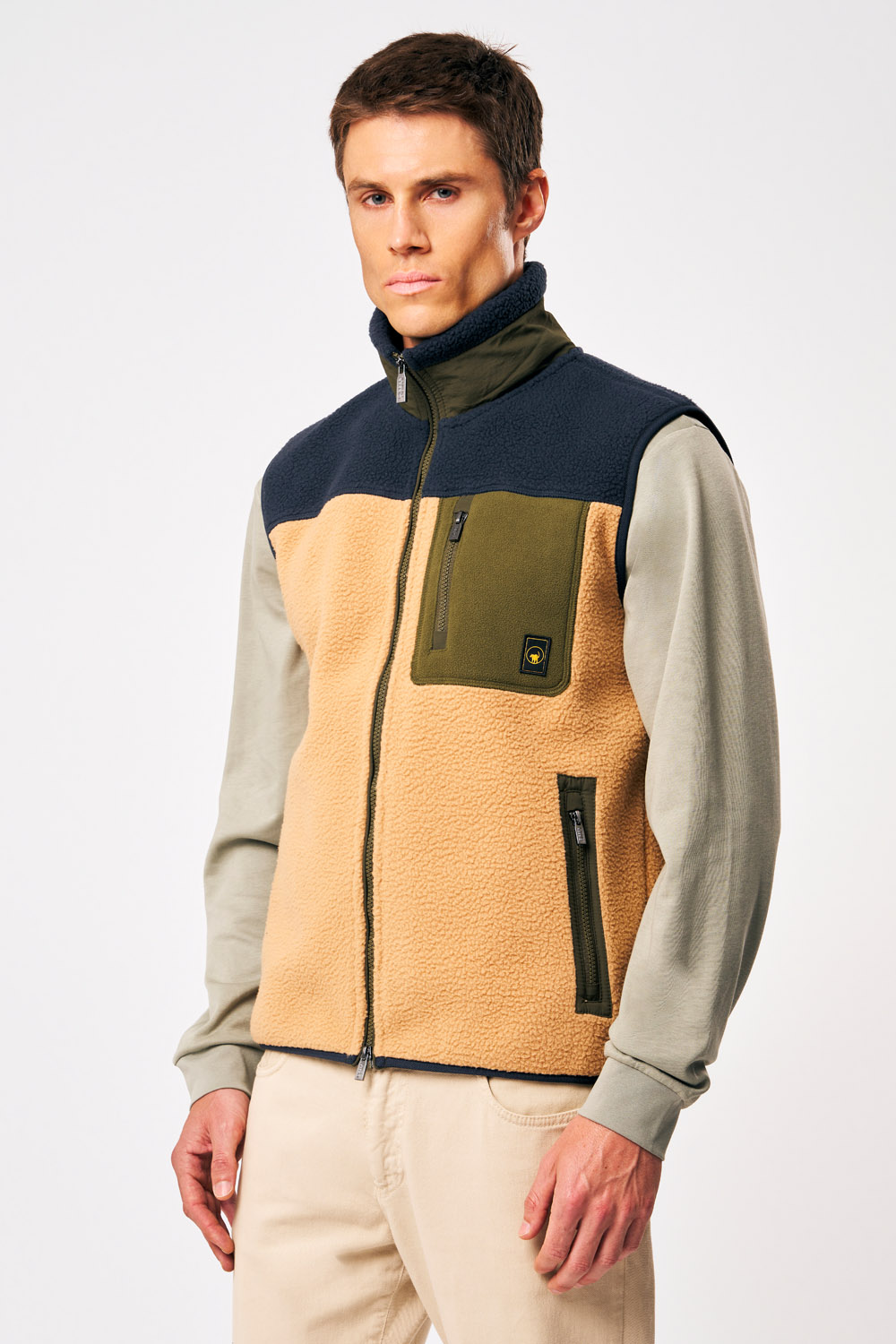 Julio - Gilet Teddy da uomo beige