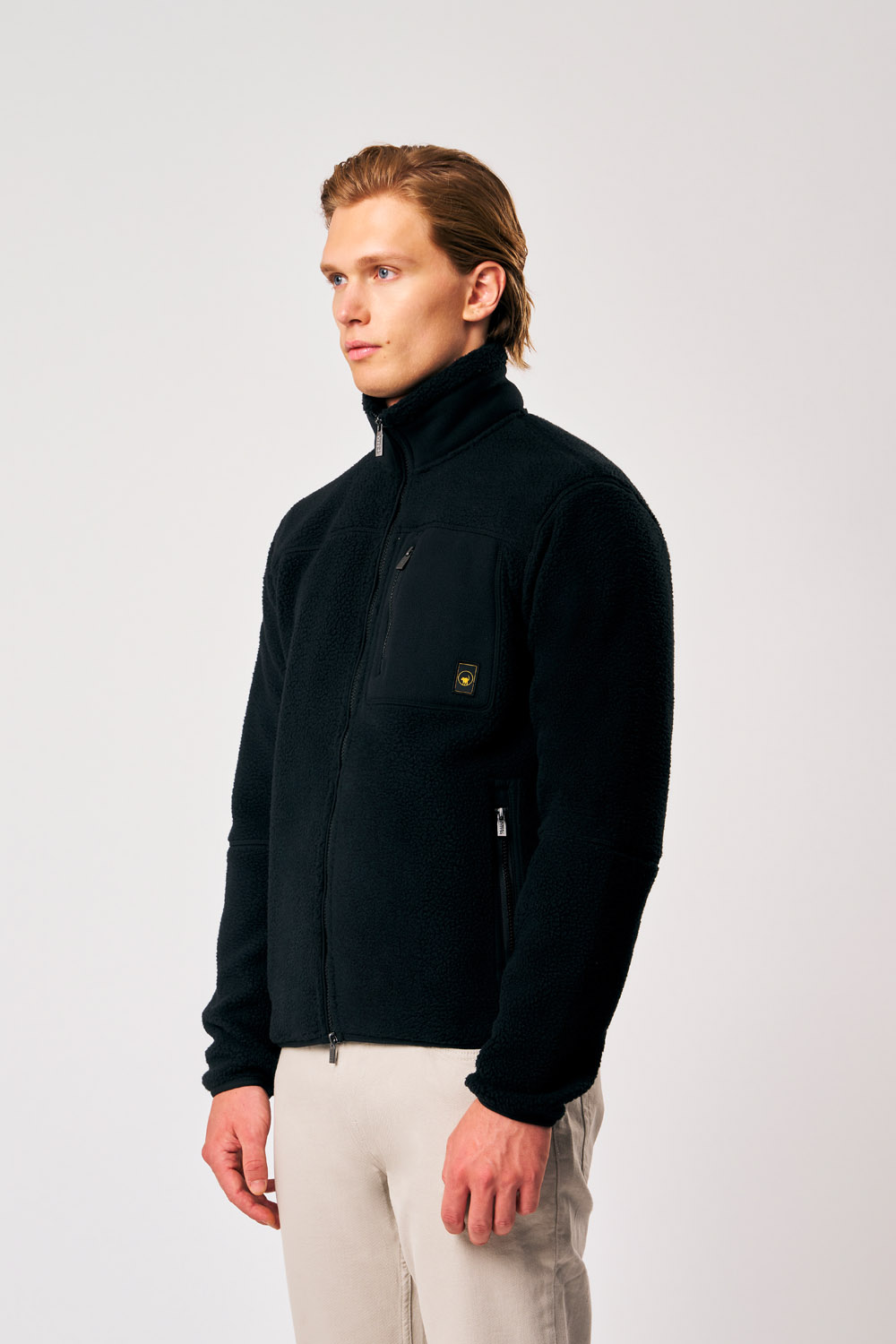 Lionel - Giacca Teddy uomo full zip nera