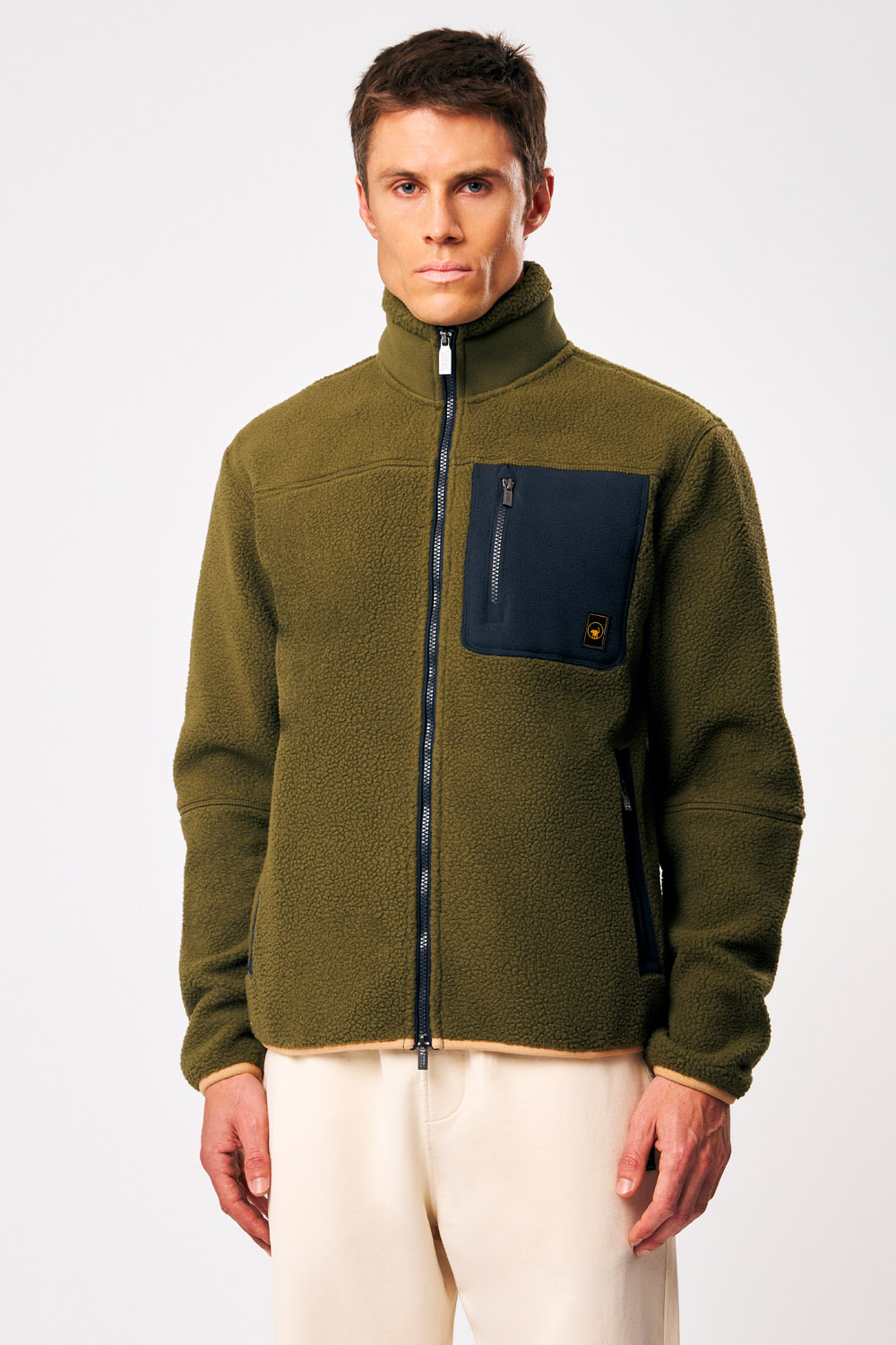 Lionel - Giacca Teddy uomo full zip verde