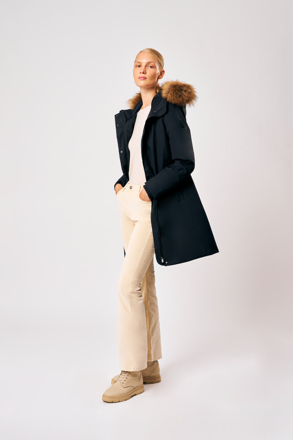 Lolita Real Fur - Piumino softshell da donna nero
