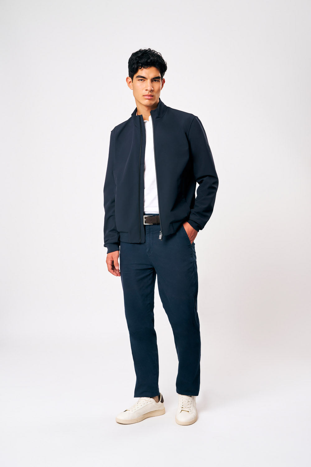 Lupin - Giacca biker da uomo blu in softshell