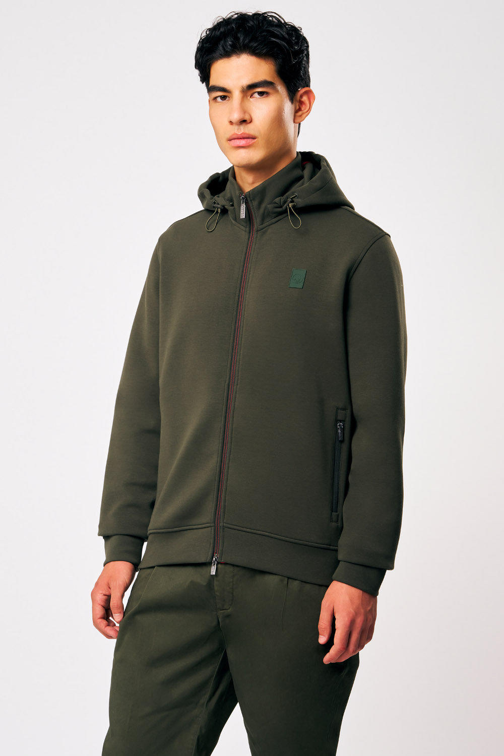 Naku 4.0 - Felpa tecnica da uomo con cappuccio staccabile verde