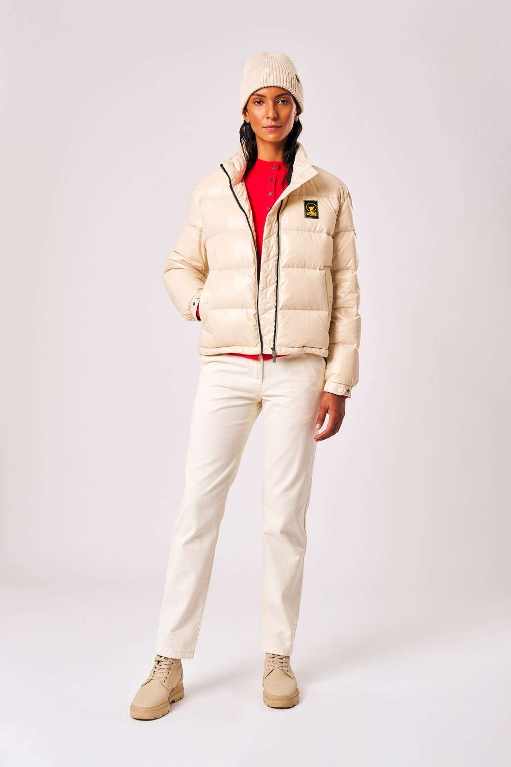 Noletta - Piumino trapuntato da donna senza cappuccio bianco