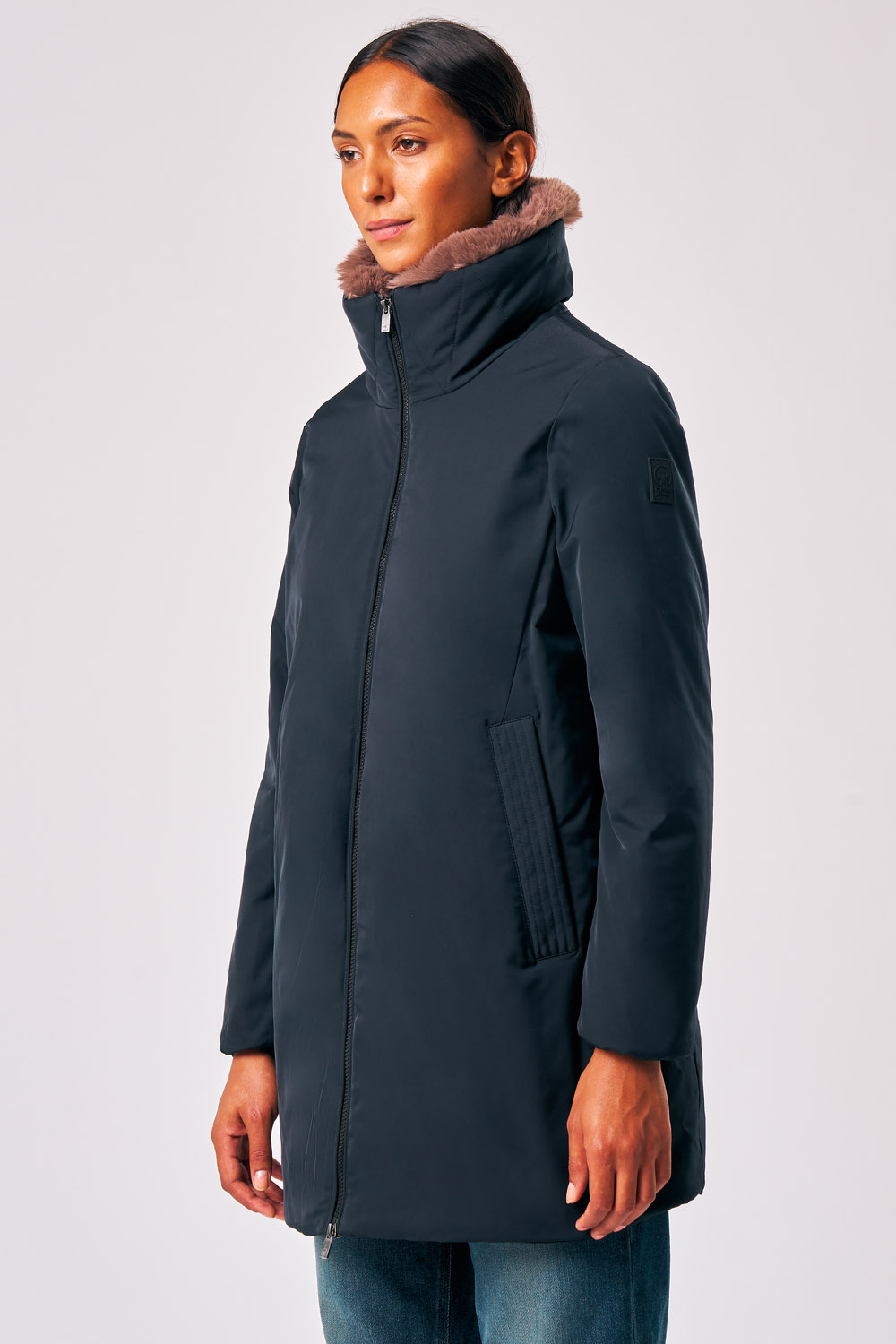 PIROSKA - LIGHT PADDED COAT WITH DETACHABLE fake fur_263PCWC23223_P6Y11P_206XXN_4 PIROSKA LIGHT PADDED COAT WITH DETACHABLE fake fur 263PCWC23223 P6Y11P 206XXN 4