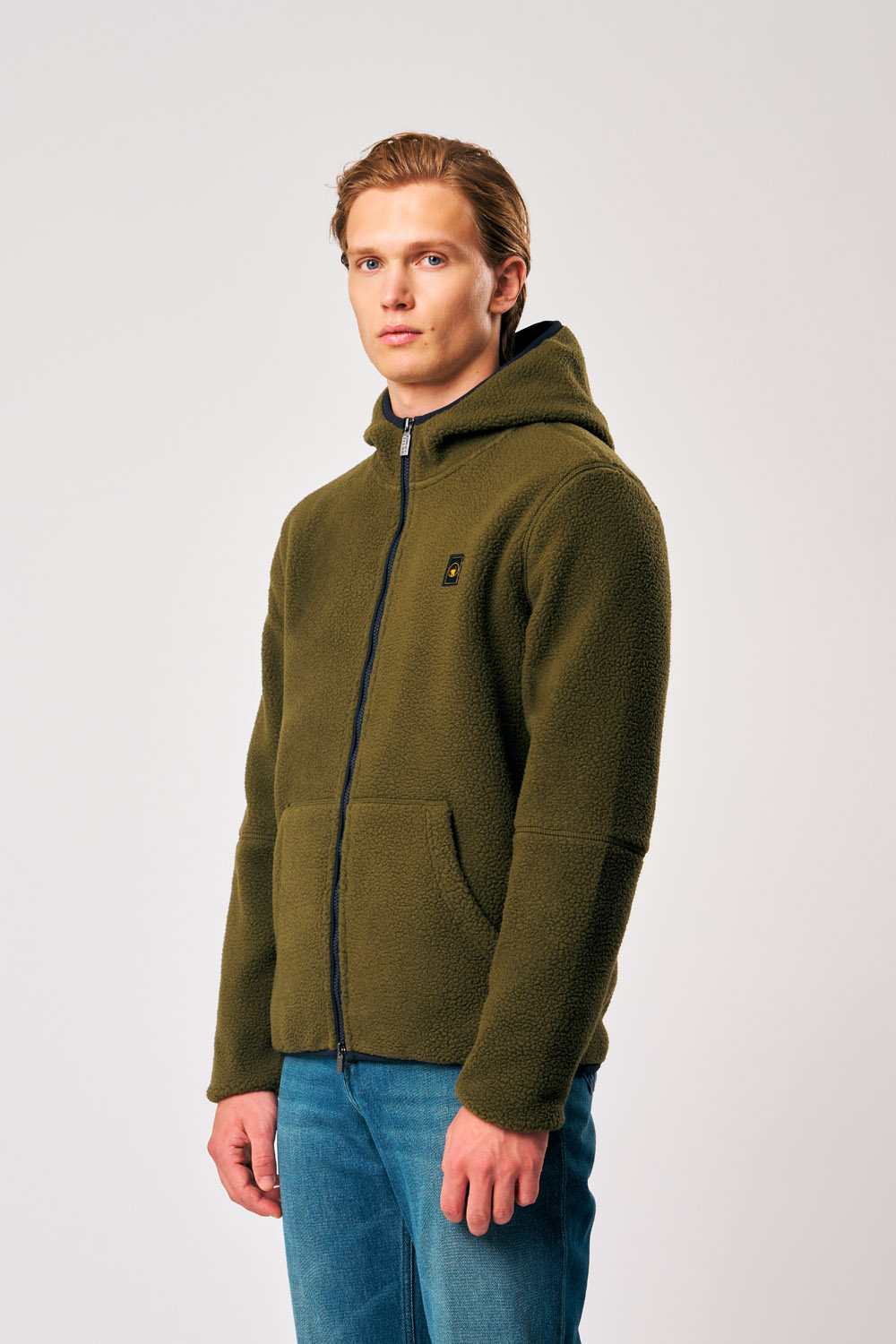 Rodrigo - Giacca Teddy con cappuccio da uomo verde