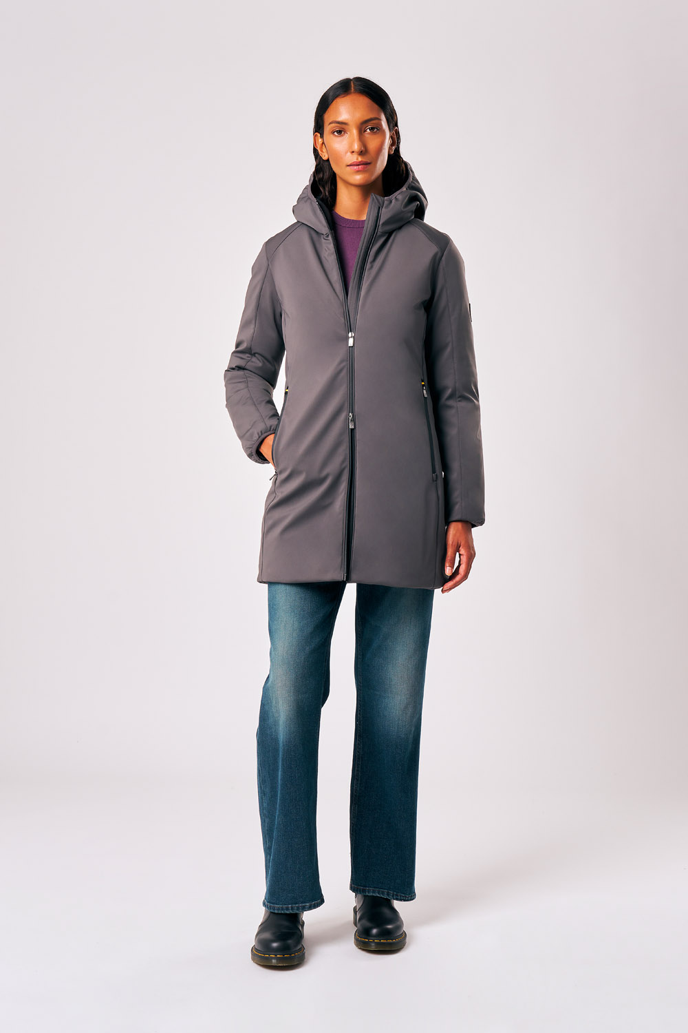 Ysabel 3.0 - Giacca softshell da donna lunga grigia