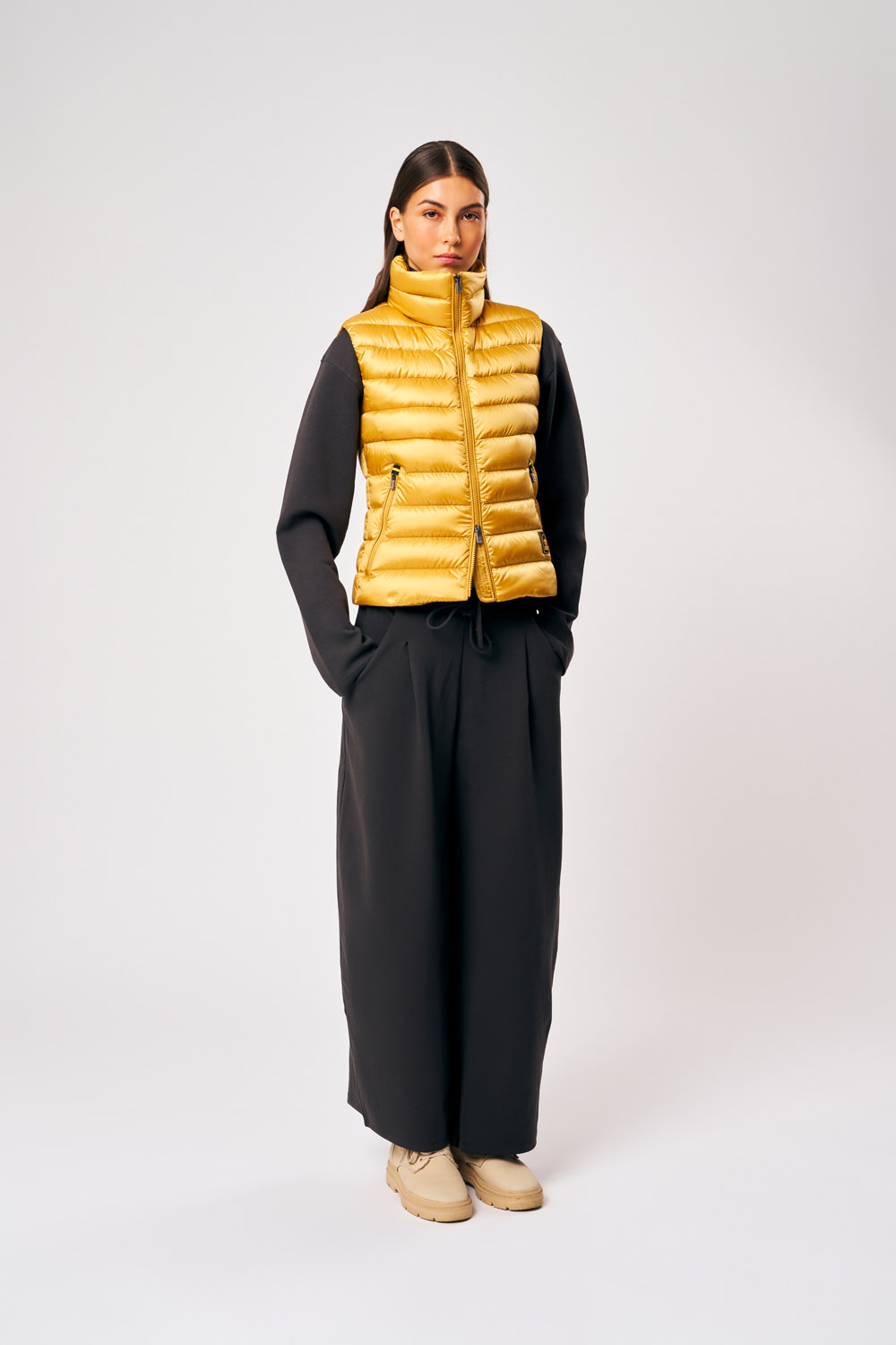 Carolina - Gilet 100 grammi da donna 800 Fill Power giallo