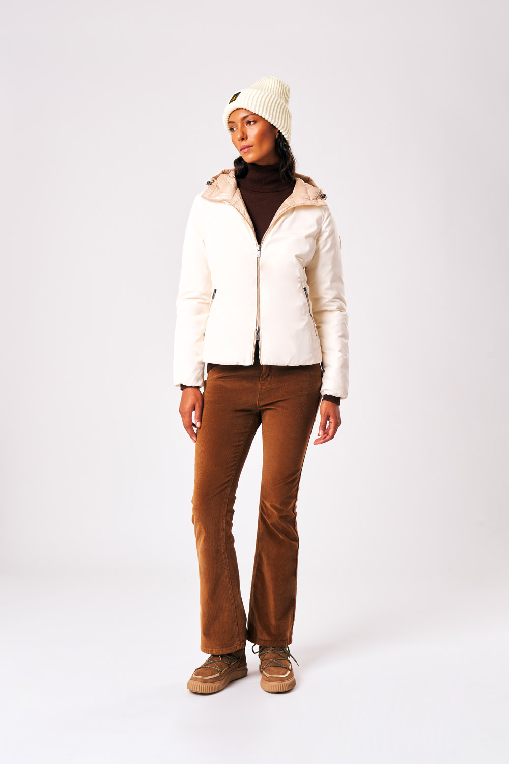 Linda 3.0 - Piumino reversibile da donna bianco corto